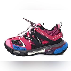 BALENCIAGA
Mesh Nylon Womens Track Sneakers 36 Pink Blue